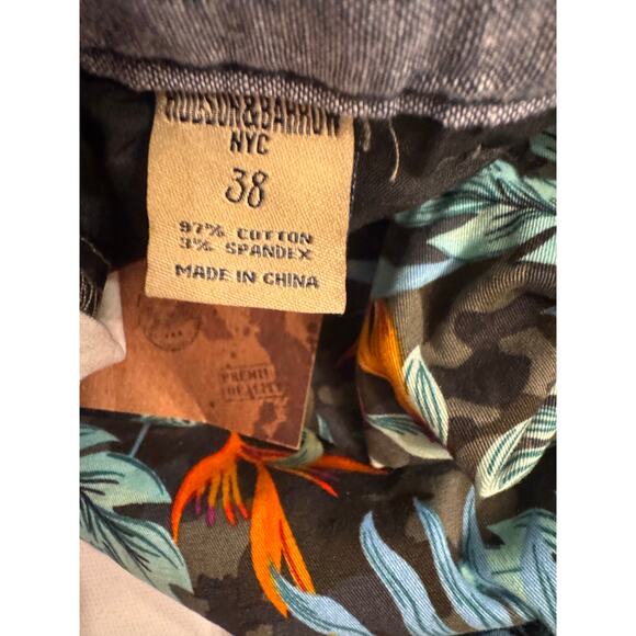 NWT Hudson and Barrow Men's Chino Casual Tropical Print Shorts Multicolor Size38 - Picture 5 of 8